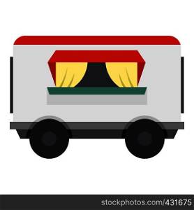 Street food trailer icon flat isolated on white background vector illustration. Street food trailer icon isolated