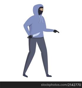 Street hooligan attack icon cartoon vector. Man defence. Self fight. Street hooligan attack icon cartoon vector. Man defence