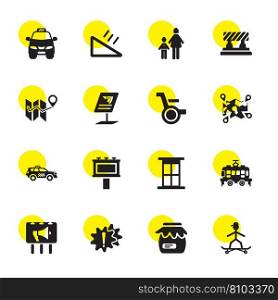 Street icons Royalty Free Vector Image