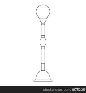 Street lamp. Contour vector illustration for scrapbooking, coloring books and creative design. Flat style.