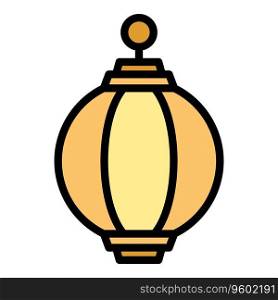 Street lamp icon outline vector. Skyline india. West sky color flat. Street lamp icon vector flat