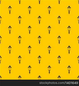 Street lamp pattern seamless vector repeat geometric yellow for any design. Street lamp pattern vector