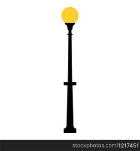 Street light black silhouette isolated on white background. Set of modern and vintage street lights. Elements for landscape construction. Vector illustration for any design.
