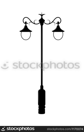 Street light. Empty outline. Vector stock illustration Isolated on white background. Flat style.