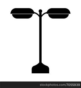 Street light or lamp black icon .