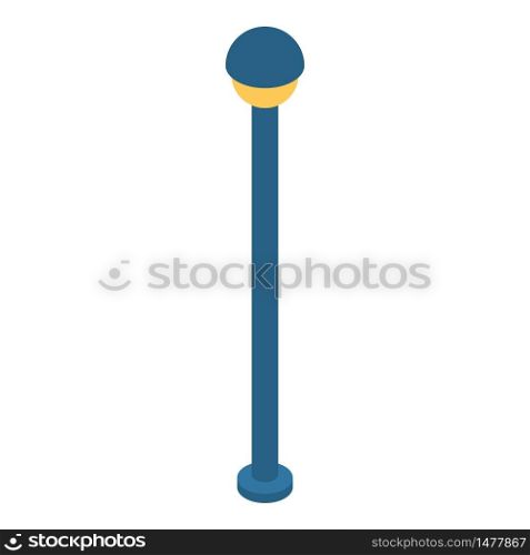 Street light pillar icon. Isometric of street light pillar vector icon for web design isolated on white background. Street light pillar icon, isometric style