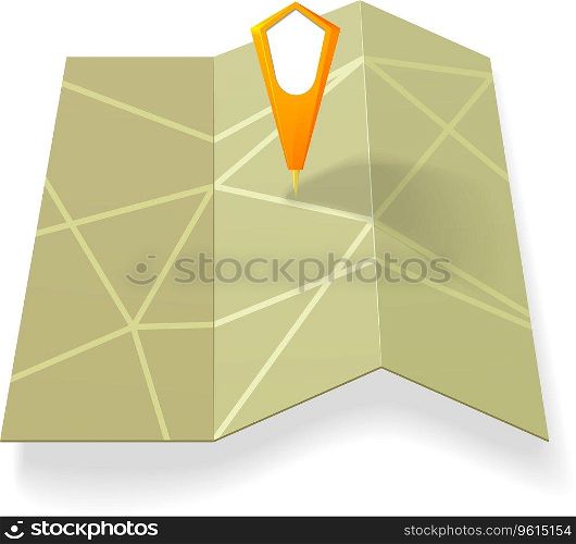 Street map with yellow pointer Royalty Free Vector Image