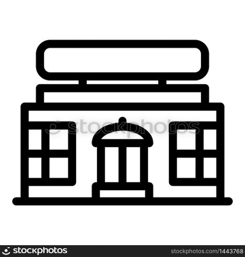 Street market icon. Outline street market vector icon for web design isolated on white background. Street market icon, outline style