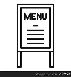 Street menu restaurant icon outline vector. Food cafe. Street coffee. Street menu restaurant icon outline vector. Food cafe