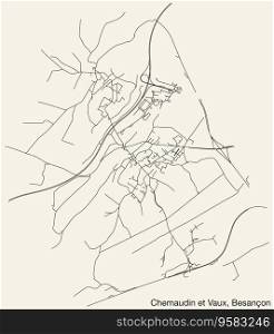 Street roads map of the CHEMAUDIN ET VAUX COMMUNE, BESANCON