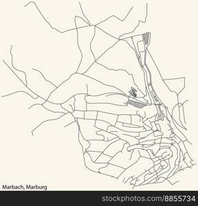 Street roads map of the MARBACH DISTRICT, MARBURG