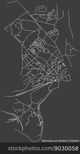 Street roads map of the MONCEAU-SUR-SAMBRE MUNICIPALITY, CHARLEROI