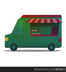 Street shop car icon. Cartoon of street shop car vector icon for web design isolated on white background. Street shop car icon, cartoon style