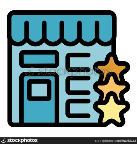 Street shop warranty icon outline vector. Certificate card. Frame security color flat. Street shop warranty icon vector flat