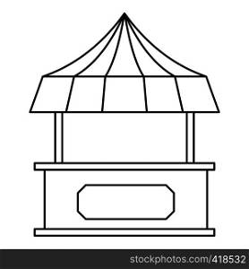 Street shopping counter with tent icon. Outline illustration of street shopping counter with tent vector icon for web. Street shopping counter with tent icon