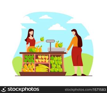 Street trade farm stall. Outdoor stand with canopy and fresh vegetables organic trade fair tent new harvest rural food business traditional healthy and natural vector food sale.. Street trade farm stall. Outdoor stand with canopy and fresh vegetables organic trade.