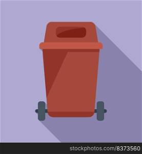 Street trash cart icon flat vector. Garbage reduce. Dry plastic. Street trash cart icon flat vector. Garbage reduce