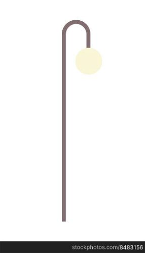 Streetlight with round l&semi flat color vector object. City illumination. Full sized item on white. Equipment simple cartoon style illustration for web graphic design and animation. Streetlight with round l&semi flat color vector object