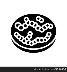 streptococcus bacteria glyph icon vector. streptococcus bacteria sign. isolated contour symbol black illustration. streptococcus bacteria glyph icon vector illustration