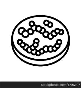 streptococcus bacteria line icon vector. streptococcus bacteria sign. isolated contour symbol black illustration. streptococcus bacteria line icon vector illustration