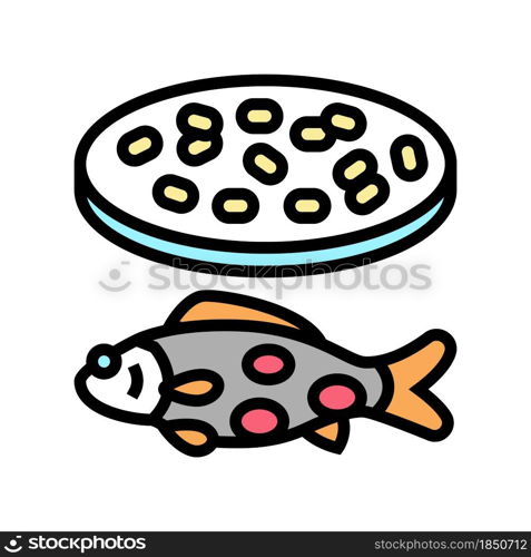 streptococcus iniae fish color icon vector. streptococcus iniae fish sign. isolated symbol illustration. streptococcus iniae fish color icon vector illustration