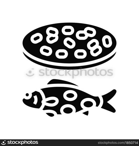 streptococcus iniae fish glyph icon vector. streptococcus iniae fish sign. isolated contour symbol black illustration. streptococcus iniae fish glyph icon vector illustration