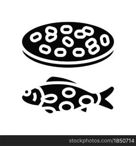streptococcus iniae fish glyph icon vector. streptococcus iniae fish sign. isolated contour symbol black illustration. streptococcus iniae fish glyph icon vector illustration