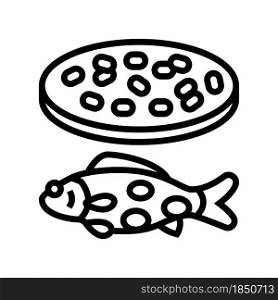 streptococcus iniae fish line icon vector. streptococcus iniae fish sign. isolated contour symbol black illustration. streptococcus iniae fish line icon vector illustration