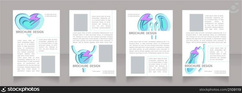 Stress and anxiety management blank brochure layout design. Vertical poster template set with empty copy space for text. Premade corporate reports collection. Editable flyer paper pages. Stress and anxiety management blank brochure layout design