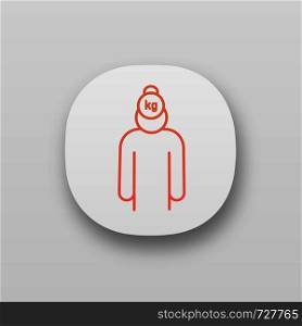 Stress and life problems app icon. Burden. Exhaustion and fatigue. Troubled and tired person. Burnout. Stress symptom. UI/UX user interface. Web or mobile application. Vector isolated illustration. Stress and life problems app icon