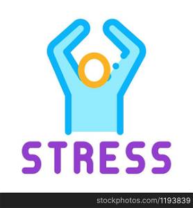 Stress Human Icon Vector. Outline Stress Human Sign. Isolated Contour Symbol Illustration. Stress Human Icon Vector Outline Illustration