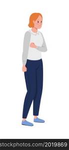 Stressed employee semi flat color vector character. Posing figure. Full body person on white. Corporate work isolated modern cartoon style illustration for graphic design and animation. Stressed employee semi flat color vector character