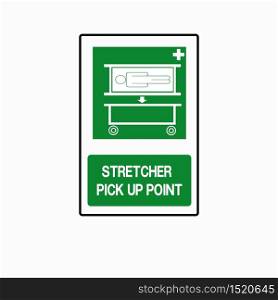 Stretcher Pick Up Point Symbol Sign, Isolate On White Background Icon. EPS10