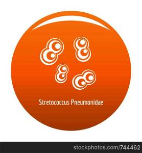 Stretococcus pneumonidae icon. Simple illustration of stretococcus pneumonidae vector icon for any design orange. Stretococcus pneumonidae icon vector orange