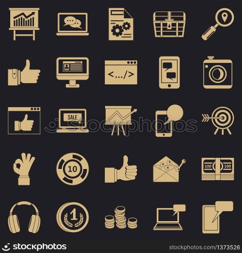 Strides icons set. Simple set of 25 strides vector icons for web for any design. Strides icons set, simple style