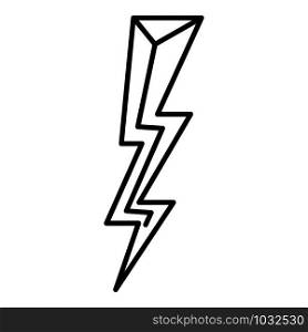 Strike lightning bolt icon. Outline strike lightning bolt vector icon for web design isolated on white background. Strike lightning bolt icon, outline style