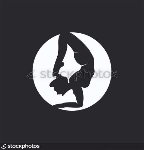 Striking yoga people silhouette logo vector illustration