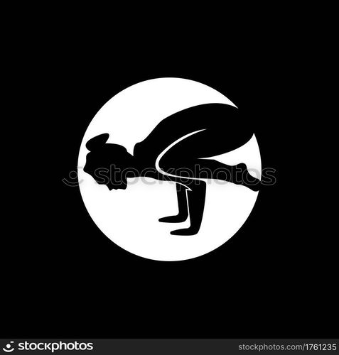 Striking yoga people silhouette logo vector illustration