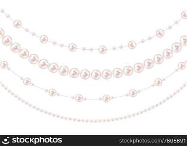 String garlands with balls , isolated on white background. Vector Illustration EPS10. String garlands with balls , isolated on white background. Vector Illustration