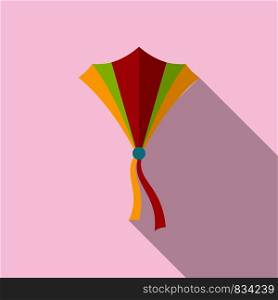String kite icon. Flat illustration of string kite vector icon for web design. String kite icon, flat style