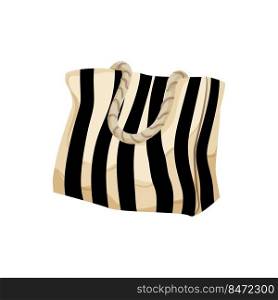 stripe beach bag cartoon. stripe beach bag sign. isolated symbol vector illustration. stripe beach bag cartoon vector illustration
