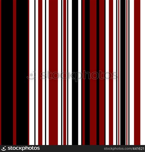 Stripe Seamless Vector Pattern. With Red, Black and White Vertical Parallel Stripes. Illustration Abstract Background