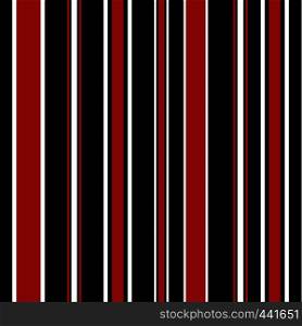 Stripe Seamless Vector Pattern. With Red, Black and White Vertical Parallel Stripes. Illustration Abstract Background