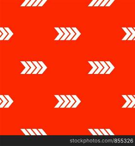 Striped arrow pattern repeat seamless in orange color for any design. Vector geometric illustration. Striped arrow pattern seamless