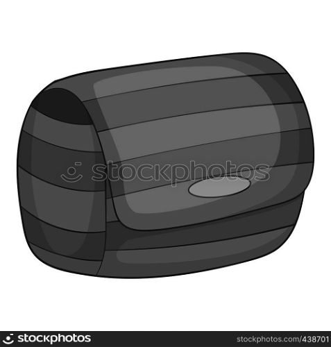 Striped bag icon in monochrome style isolated on white background vector illustration. Striped bag icon monochrome