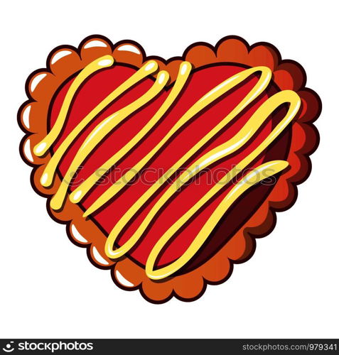 Striped biscuit icon. Cartoon illustration of Striped biscuit vector icon for web. Striped biscuit icon, cartoon style