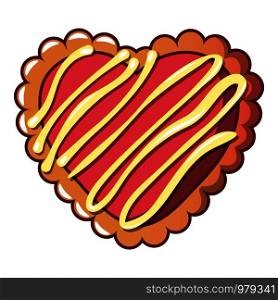 Striped biscuit icon. Cartoon illustration of Striped biscuit vector icon for web. Striped biscuit icon, cartoon style