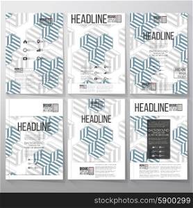 Striped blue background. Brochure, flyer or booklet for business, template vector.