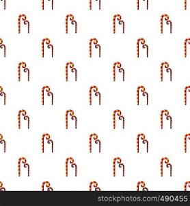 Striped candy canes pattern seamless repeat in cartoon style vector illustration. Striped candy canes pattern