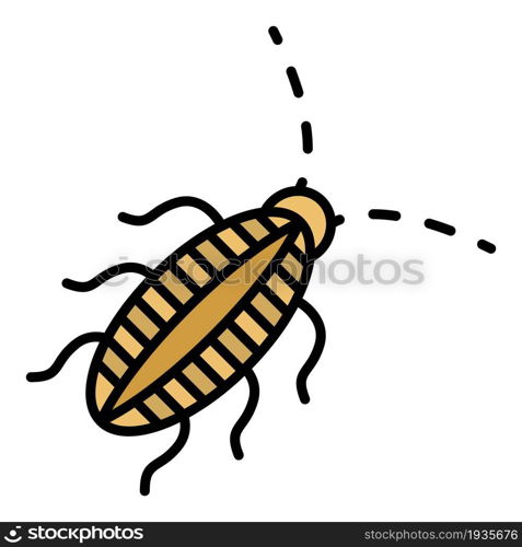 Striped cockroach icon. Outline striped cockroach vector icon color flat isolated. Striped cockroach icon color outline vector